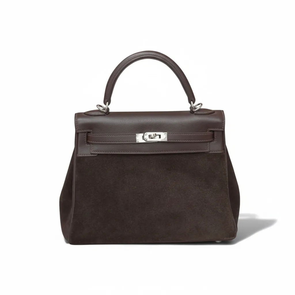 Сумка HERMES Kelly Grizzly Edition замша (25 см)