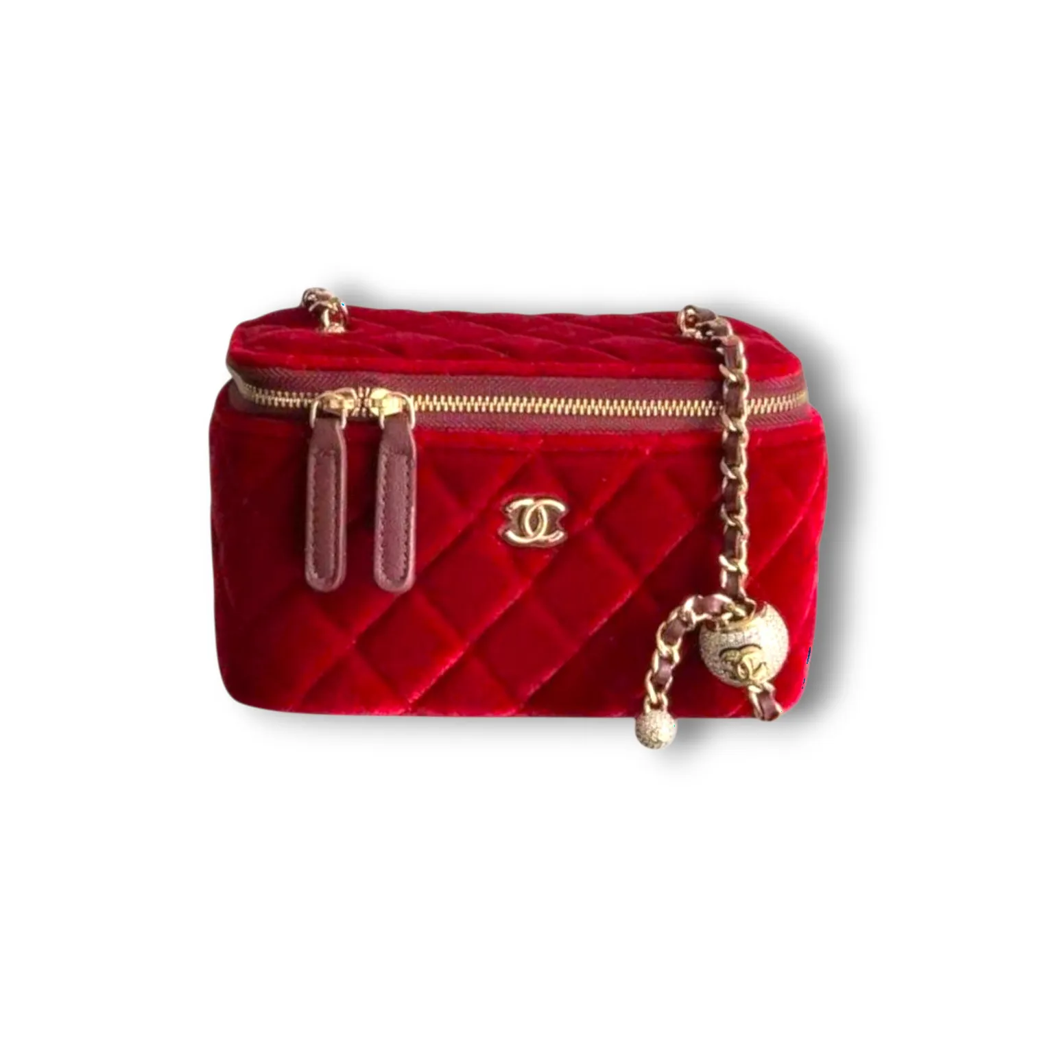 Клатч CHANEL Classic Rectangular Vanity Case with Chain & Pearl Crush (17 см)