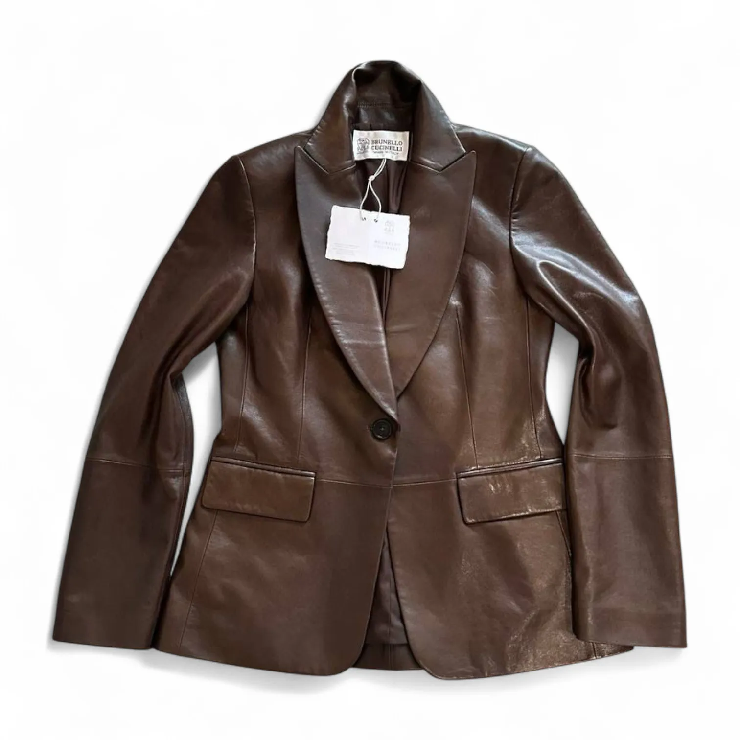 Кожаный пиджак BRUNELLO CUCINELLI