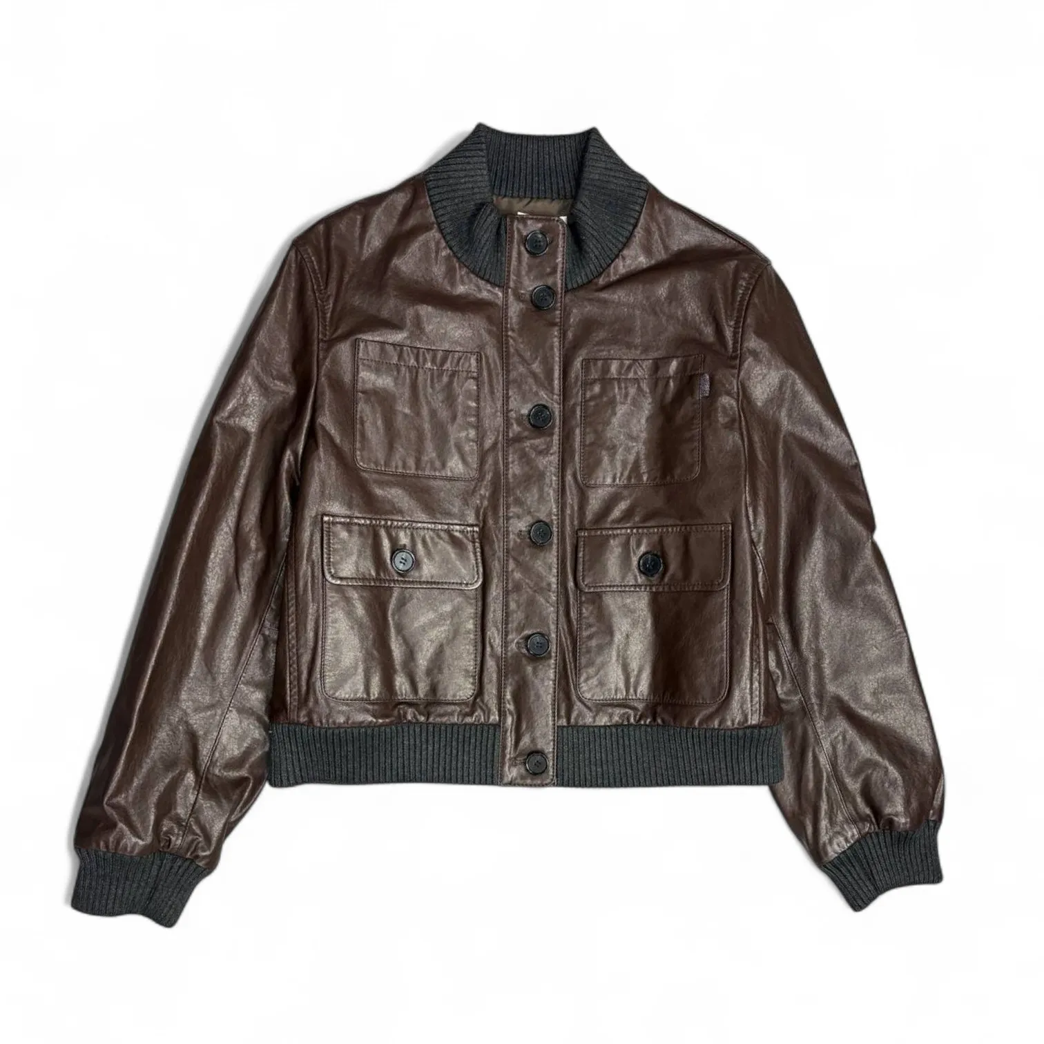 Кожаная куртка BRUNELLO CUCINELLI