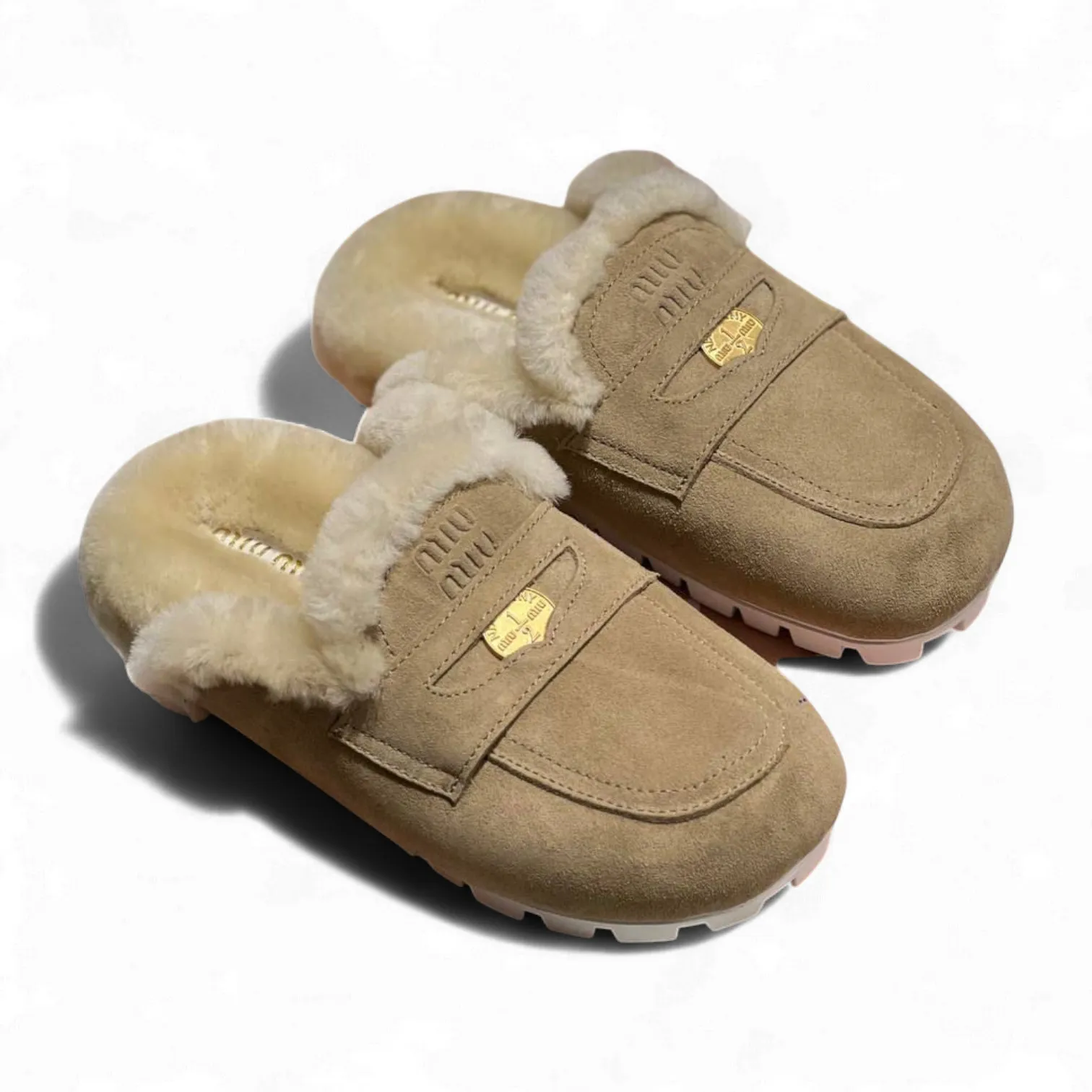 Мюли на овечьем меху MIU MIU