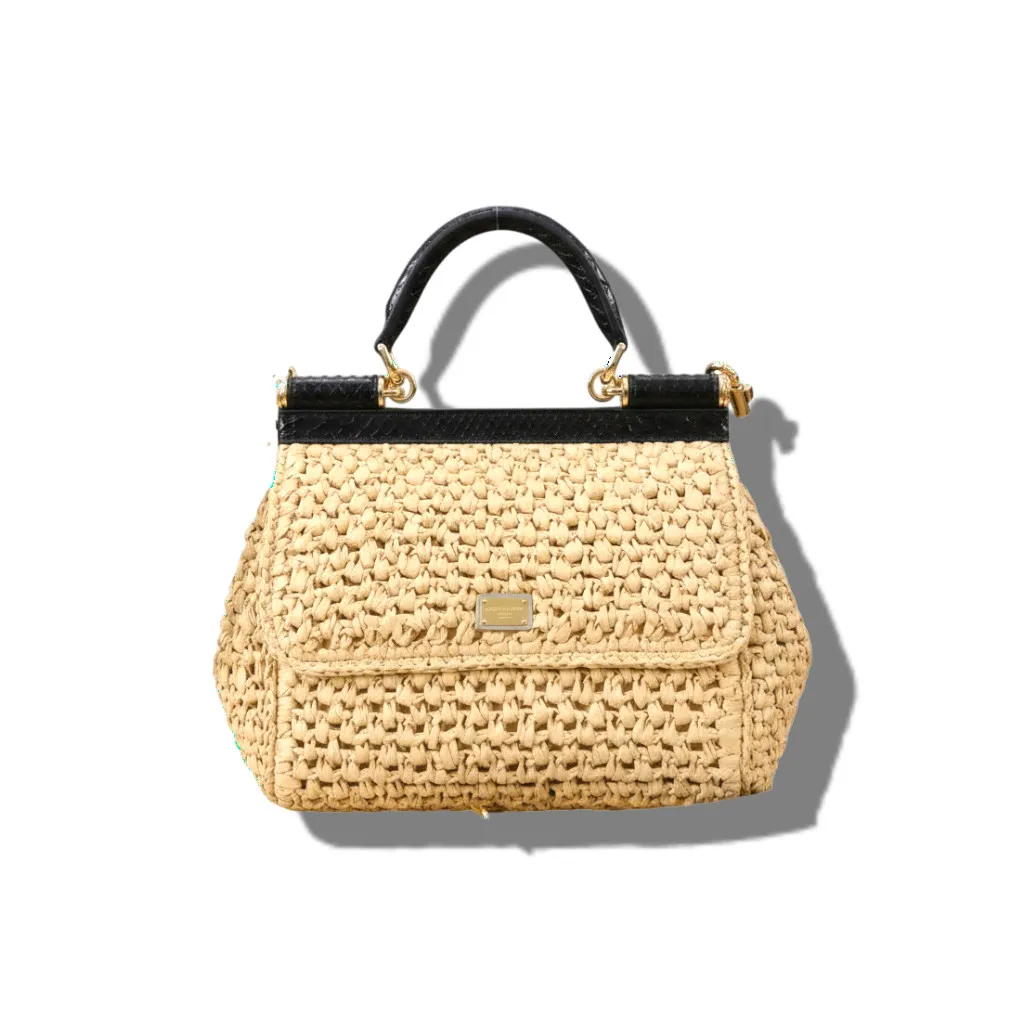 Сумка DOLCE GABBANA Woven raffia Sicily (20 см)