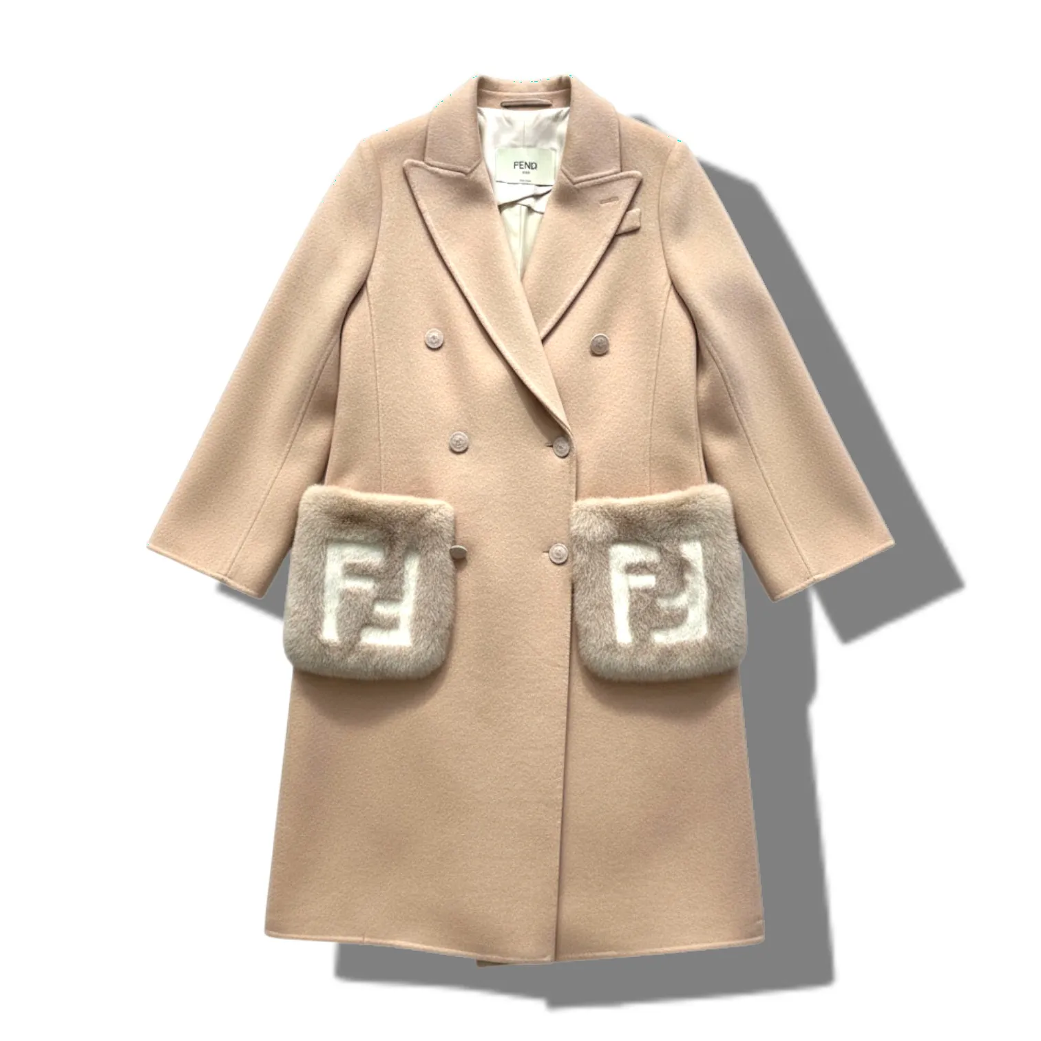 Пальто с вставками натурального меха FENDI