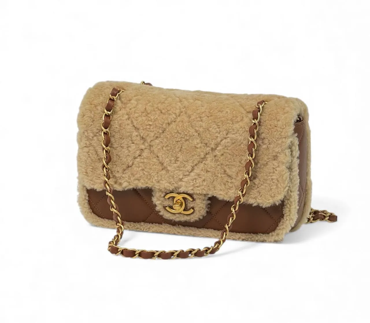 Сумка CHANEL Flap кожа мех (25 см)
