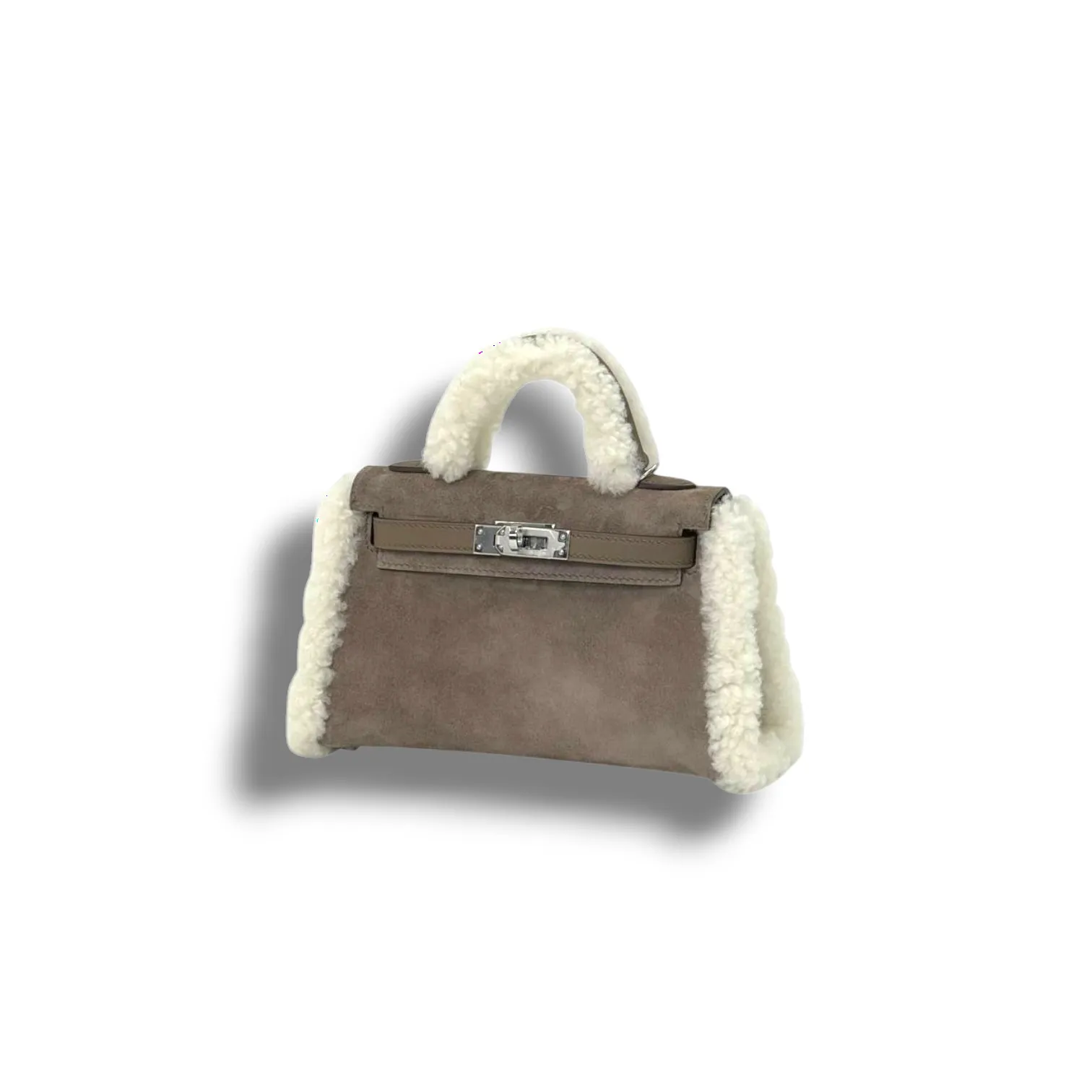 Сумка HERMES Kelly mini мех замша (19 см)