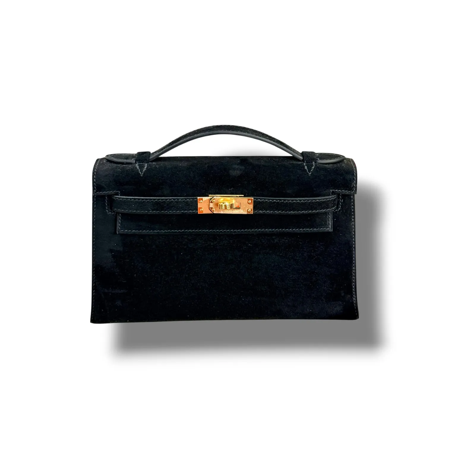 Сумка HERMES Kelly Pochette замша (22 см)