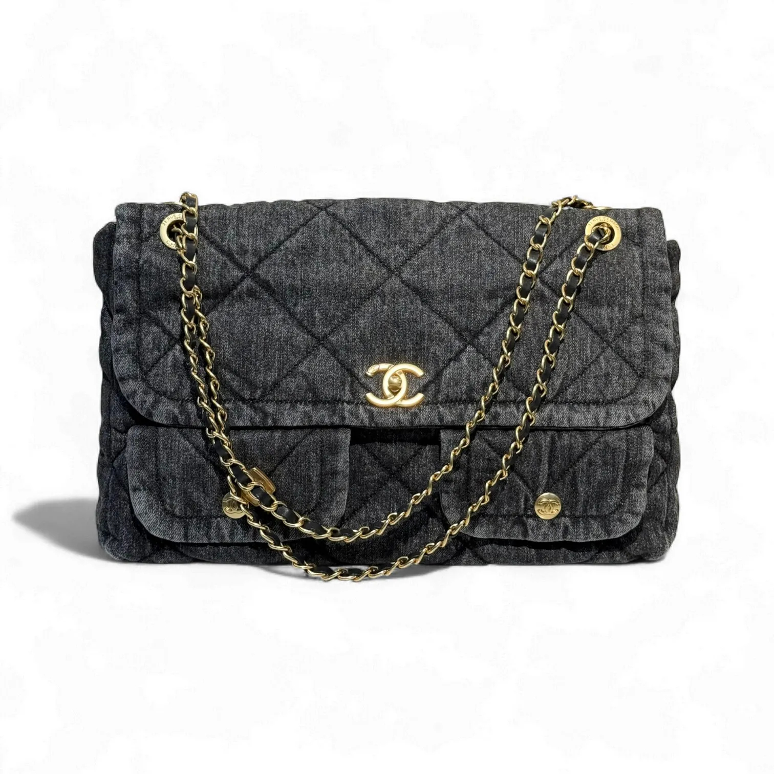 Сумка CHANEL Maxi Flap denim (33 см)
