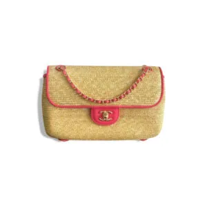 Сумка CHANEL Braided Raffia & Calfskin Flap (20 см)