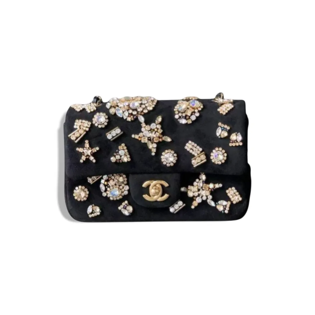 Сумка CHANEL Crystal & Star Embellished Velvet (20 см)