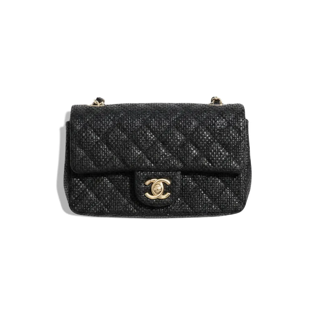 Сумка CHANEL Mini Classic Flap Bag in Braided Raffia Effect Tweed (20 см)