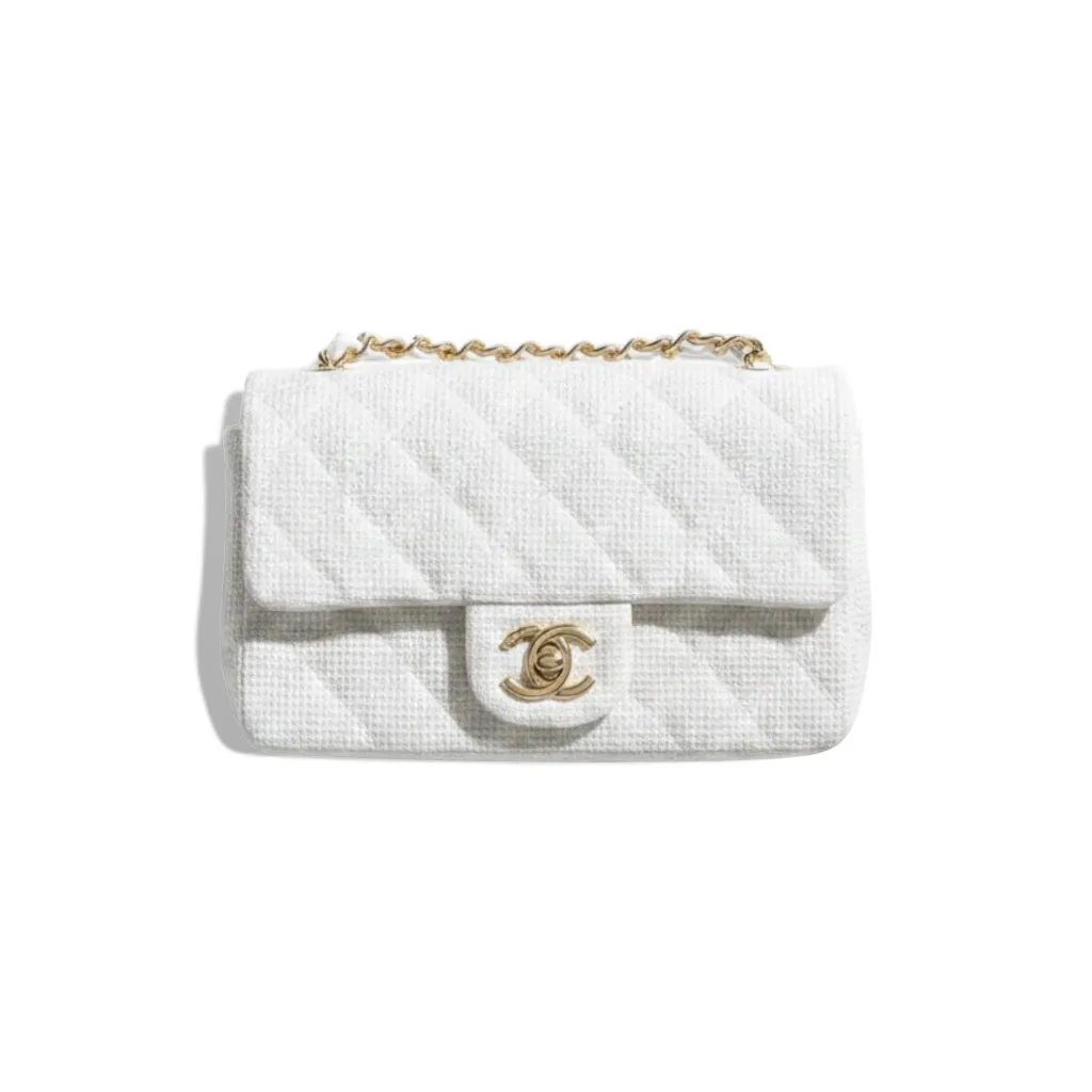 Сумка CHANEL Mini Classic Flap Bag in Braided Raffia Effect Tweed (20 см)