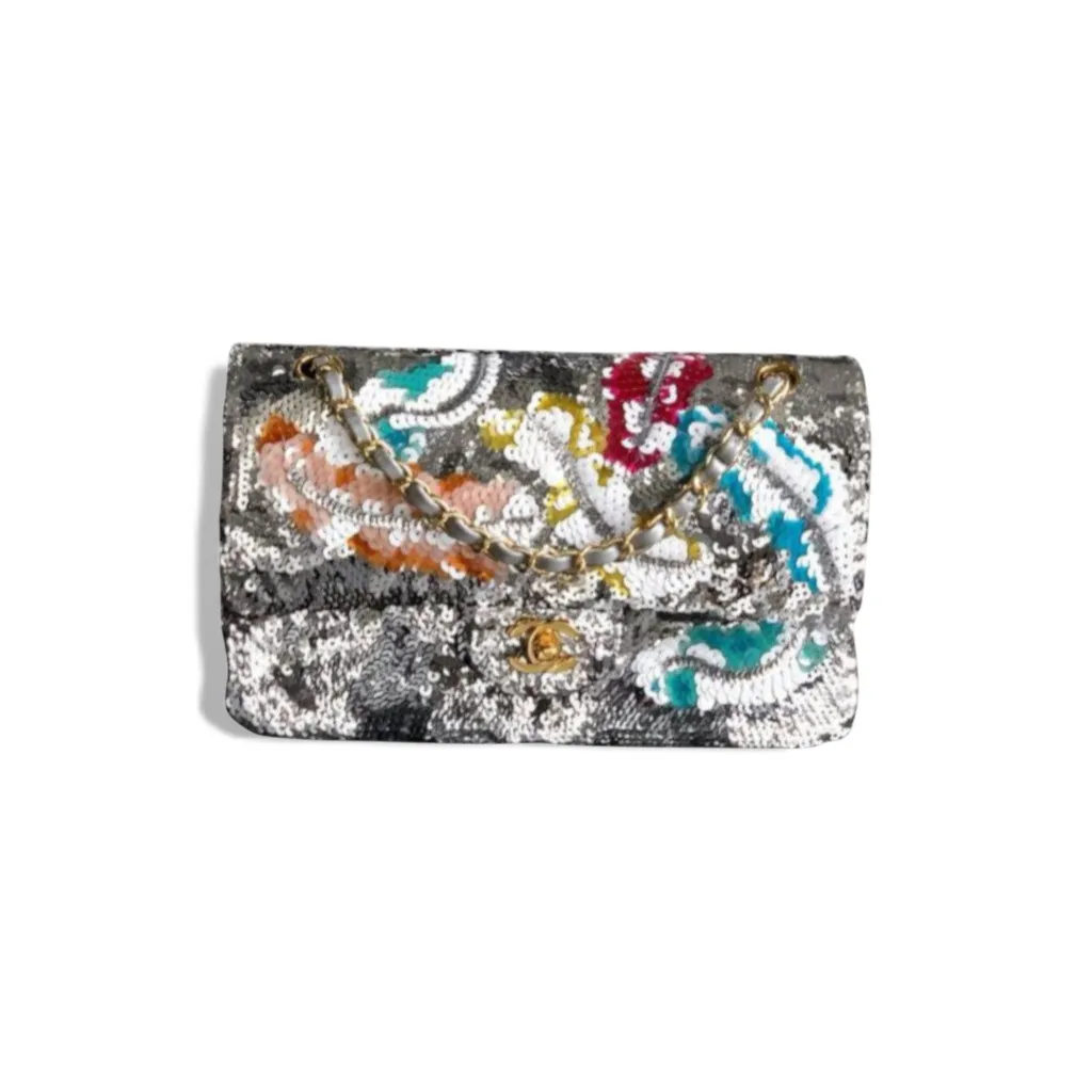 Сумка CHANEL Sequin Multicolor Camellia Flap (23 см)