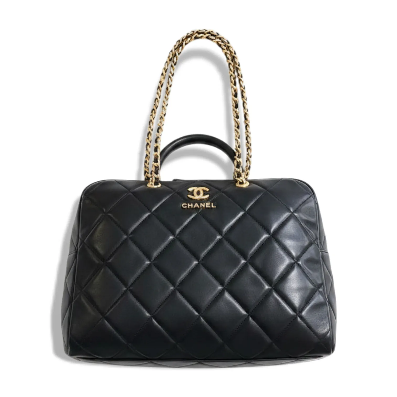 Сумка CHANEL Calfskin Quilted Maxi Travel Bowling (40 см)