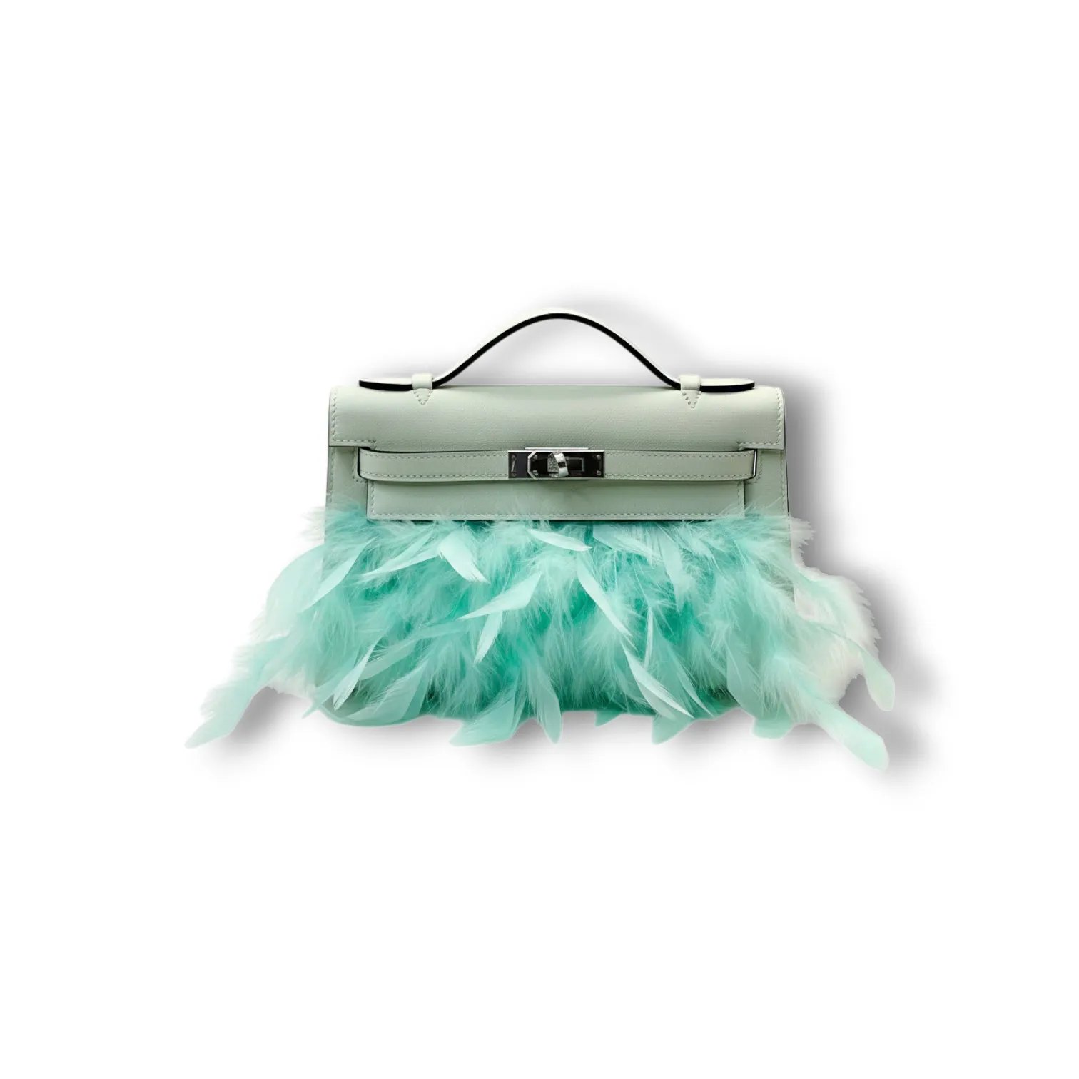 Сумочка HERMES Kelly Pochette Feathers Horizon Special Order (22 см)